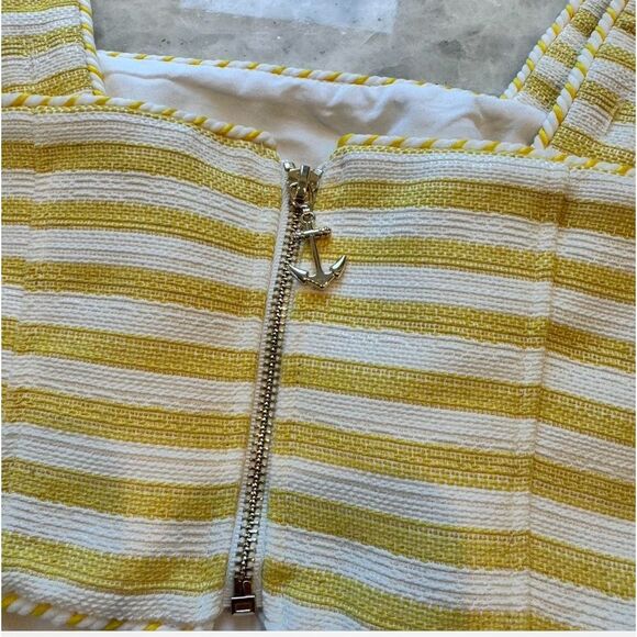 Christian Lacroix Yellow Striped Sailing Cruise Crop Top & Mini Skort Set size S - Picture 3 of 9